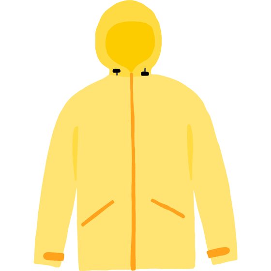 a yellow raincoat