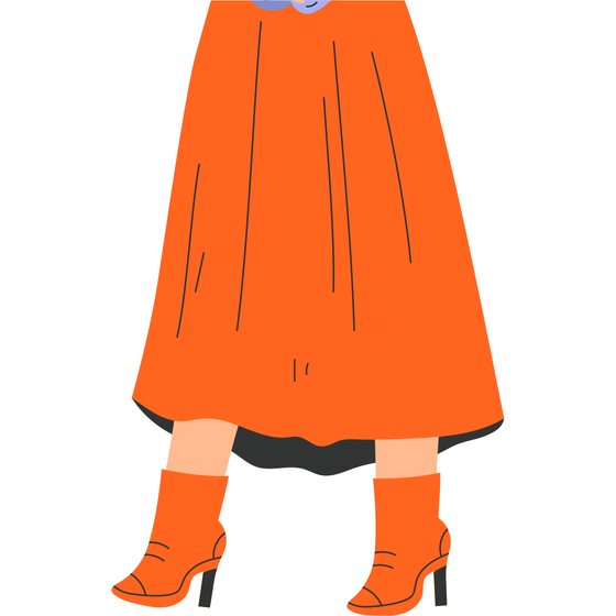 an orange skirt and boots