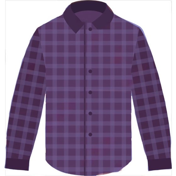 a purple checked shirt